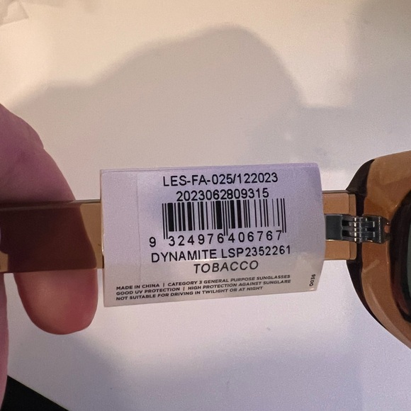 le specs dynamite tobacco Dynamite Tobacco Le Specs Brown Sunglasses Rectangular Retro Y2K NWT